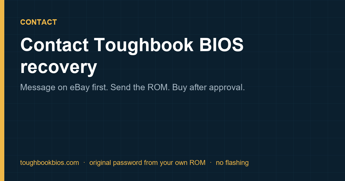 contact Toughbook BIOS recovery