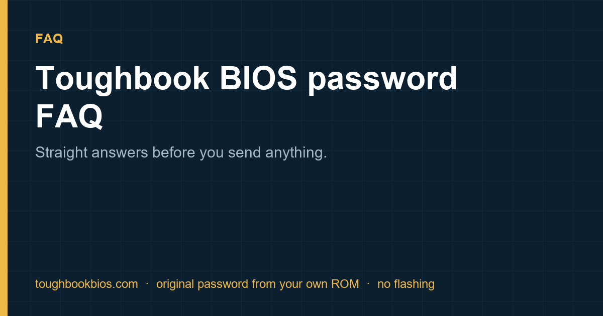 Toughbook BIOS password FAQ