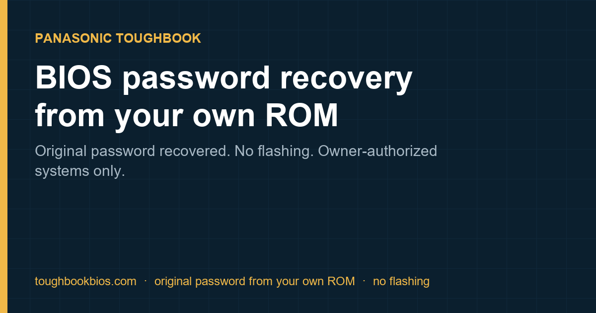 Toughbook BIOS password recovery